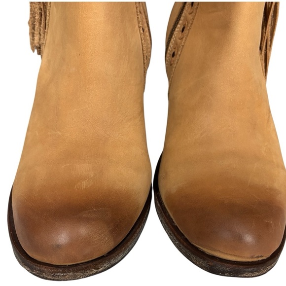 Caborca Leather Boots Fringed Tassel Ankle Side Zip 7 - Picture 11 of 15